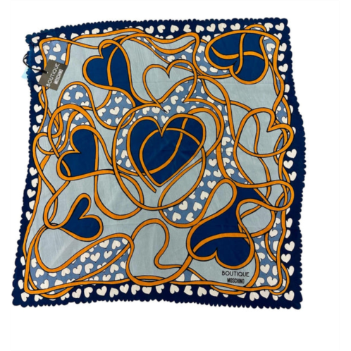 MOSCHINO scallop edges scarf in 099-blues