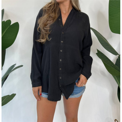 Free People summer button down in black