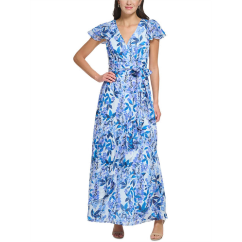 Eliza J womens chiffon floral maxi dress