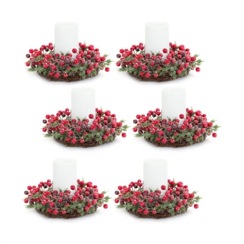 HouzBling mini wreath/candle ring (set of 6) 10.5d plastic