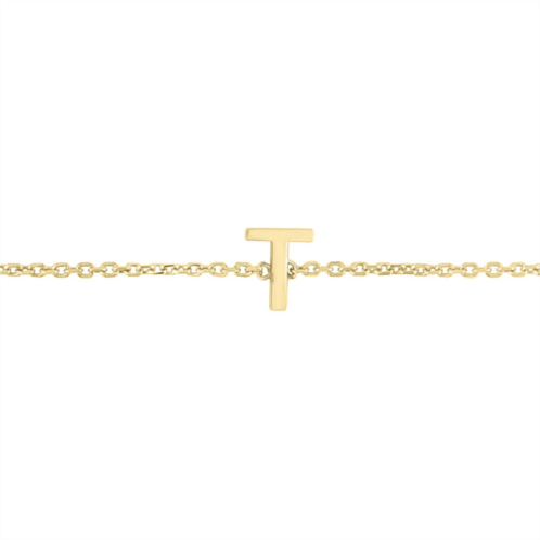 SSELECTS 14k solid yellow gold t mini initial bracelet
