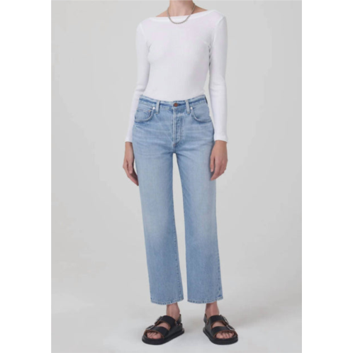 Citizens of Humanity emery crop relaxed straight jean in moonbeam