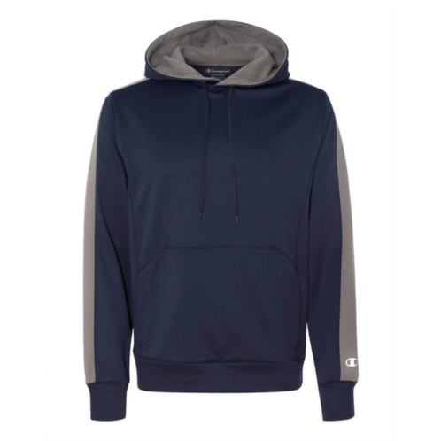 Champion performance colorblock pullover hood in navy/stone grey
