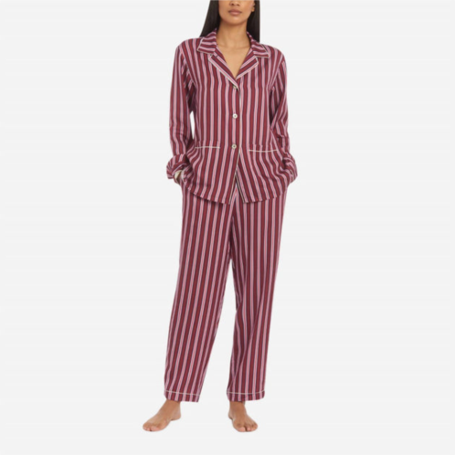 The Sleep Code womens long pj set in nightshade multi stripe