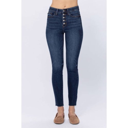 Judy Blue high rise button fly jeans in dark wash