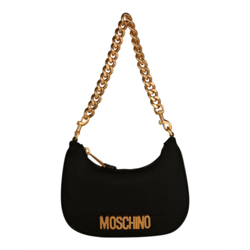 Moschino logo plaque nylon shoulder bag