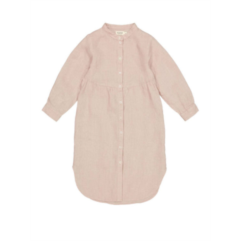 MarMar Copenhagen girls dosa linen shirt dress in pale rose