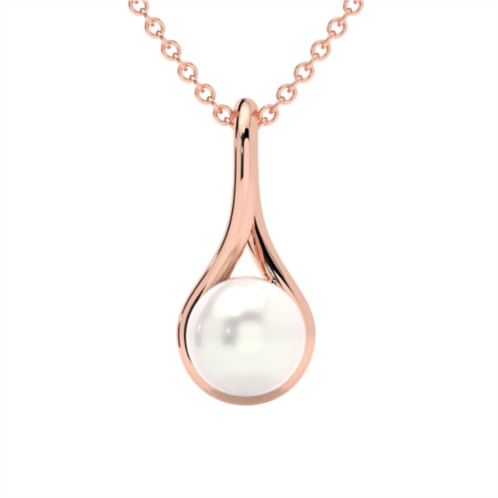 Pompeii3 7mm pearl solitaire pendant 14k gold 18 necklace 18mm tall