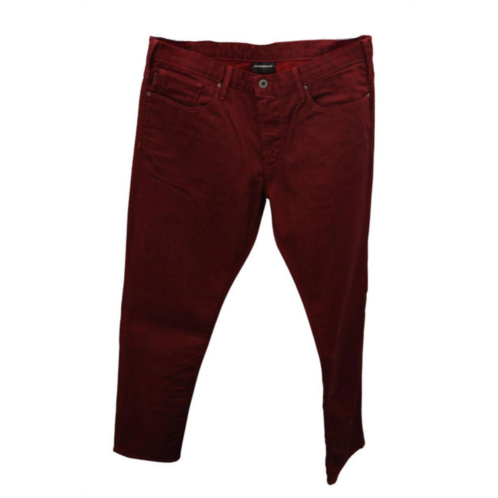 EMPORIO ARMANI slim straight leg jeans in red