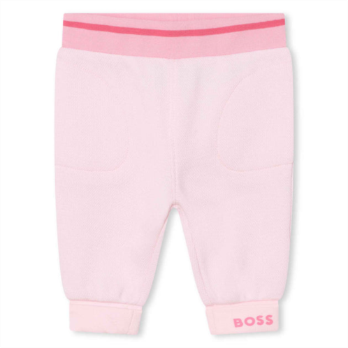 BOSS pink cotton pique joggers