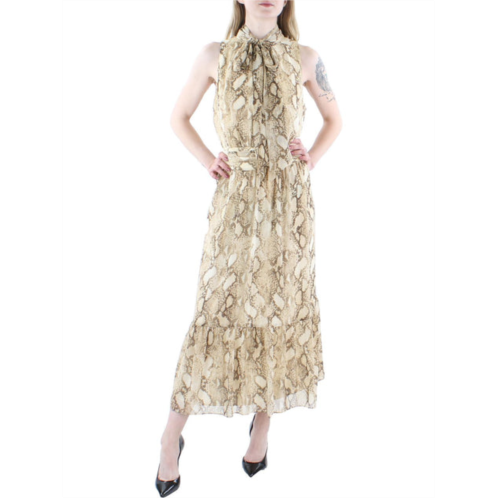 POLO Ralph Lauren womens chiffon snake print midi dress