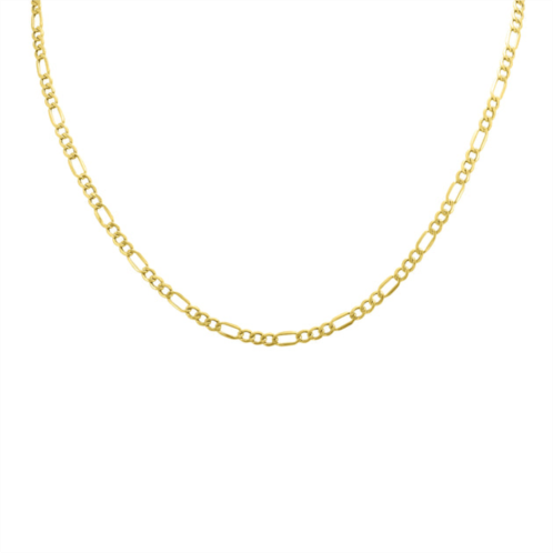 SSELECTS 10k yellow gold 3.5mm diamond cut oval figaro chain with lobster clasp - 20 inch