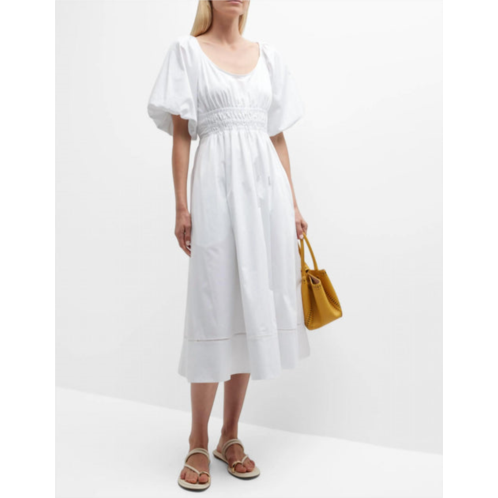 TORY BURCH scoop neck dress in white