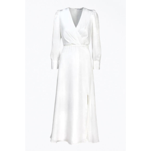 Adelyn rae brandy wrap-effect sateen maxi dress in white