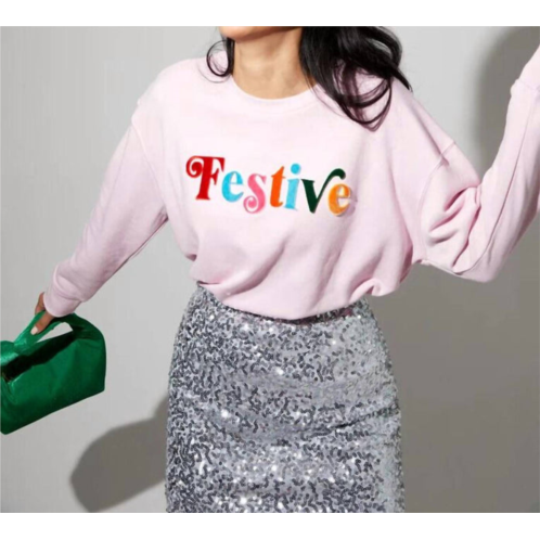Shiraleah festive sweatshirt in blush