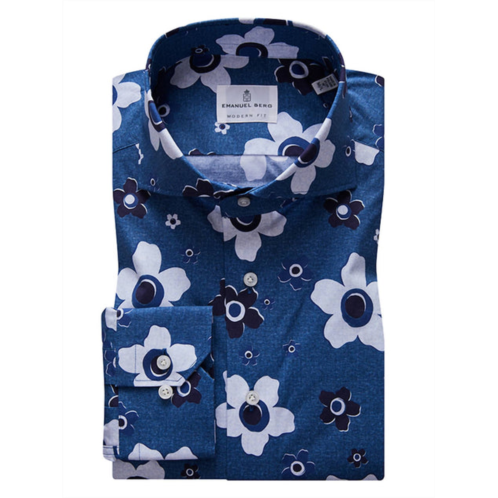 Emanuel Berg mens floral shirt in navy
