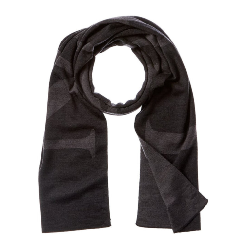 LANVIN intarsia knit logo wool scarf
