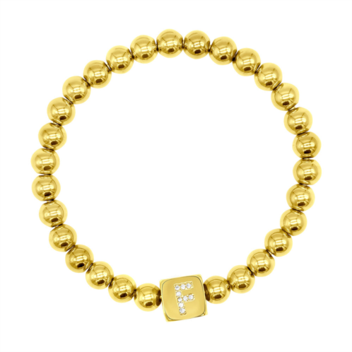 Adornia 14k gold plated initial cube stretch bracelet