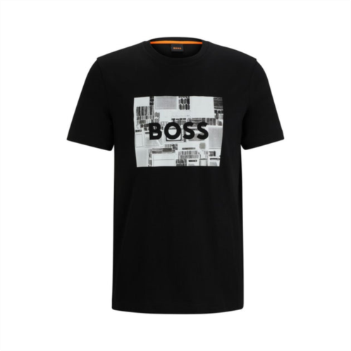 BOSS cotton-jersey regular-fit t-shirt with seasonal artwork