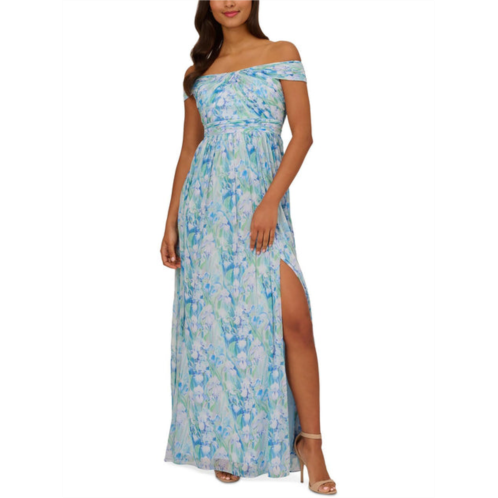 Adrianna Papell womens off-the-shoulder floral print evening dress