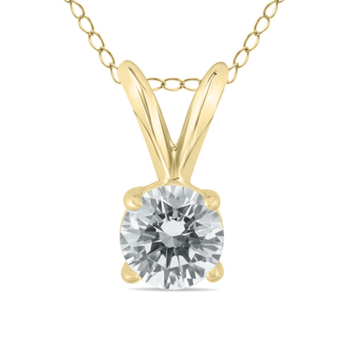 SSELECTS 3/8 carat clarity ags certified round diamond solitaire pendant in 14k