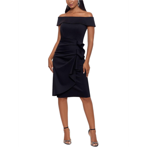 Xscape womens ruched off-the-shoulder bodycon dress