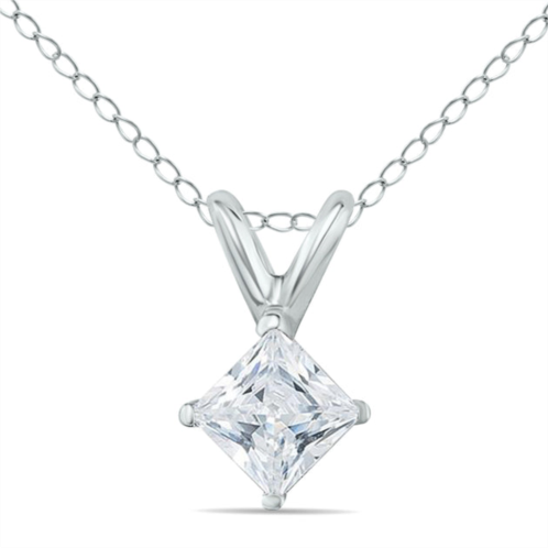 SSELECTS 3/4 carat princess diamond solitaire pendant in 14k