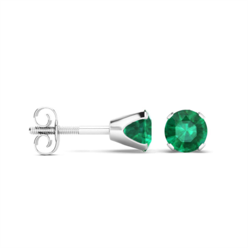 SSELECTS 1/3 carat emerald stud earrings in sterling silver