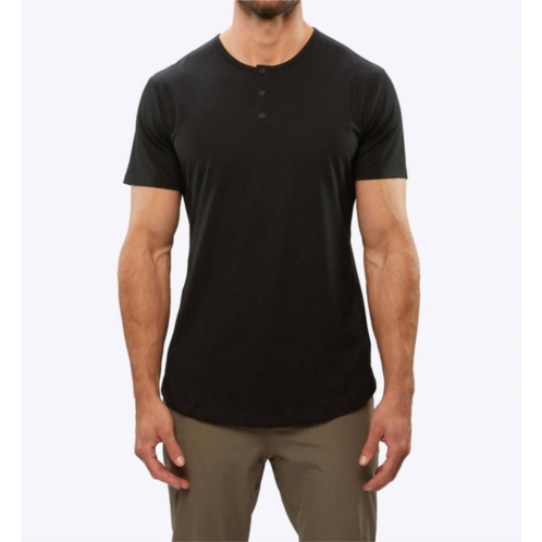 CUTS ao henley curve tee in black