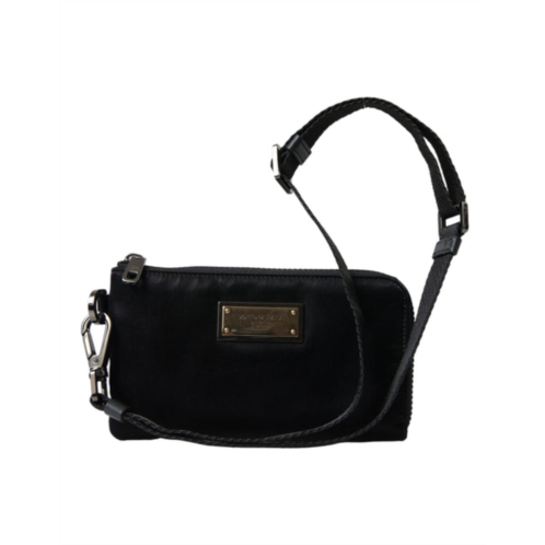 Dolce & Gabbana nylon logo plaque keyring pouch clutch womens bag