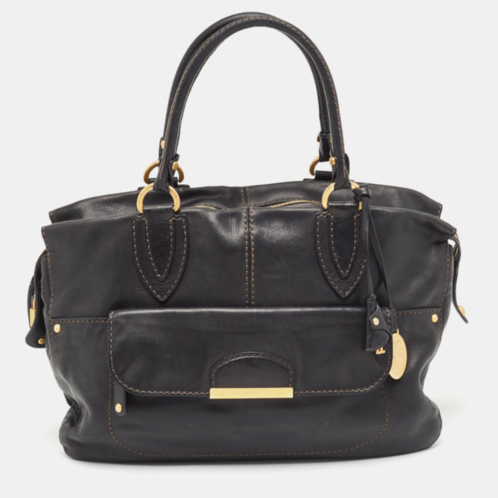 Tod leather front pocket satchel
