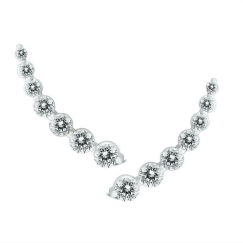 SSELECTS 1 1/4 carat tw diamond climber earrings set in 14k