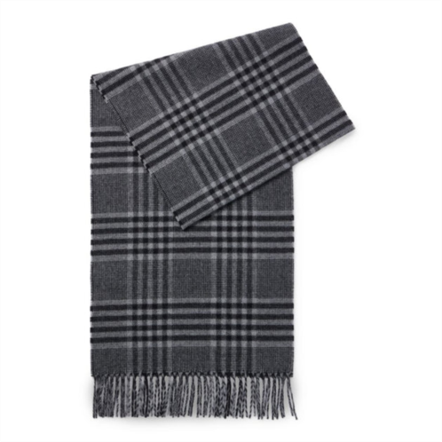 BOSS woven scarf in soft wool with all-over pattern