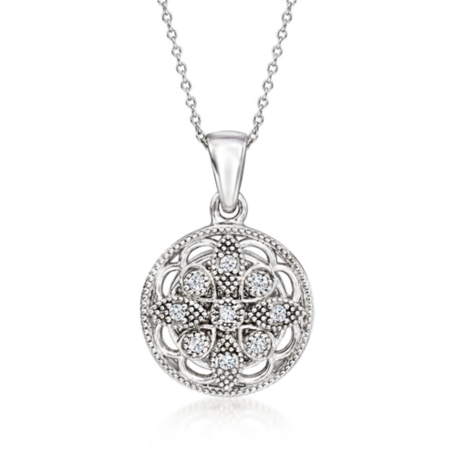 Ross-Simons diamond vintage-style pendant necklace in sterling silver
