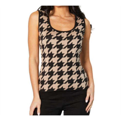 Angel Apparel houndstooth tank in black/sand