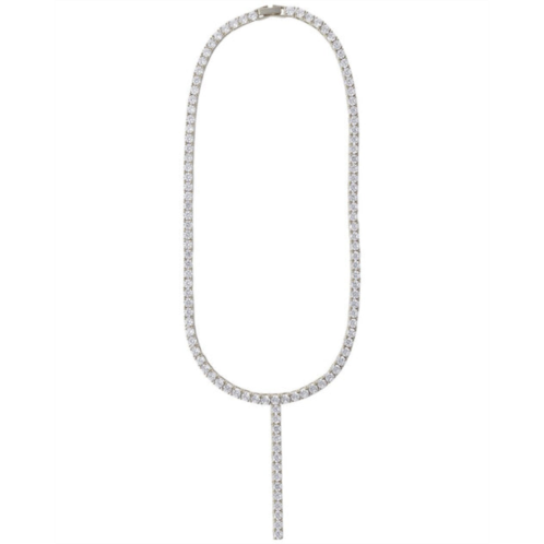 Cloverpost mile 14k plated tennis lariat necklace