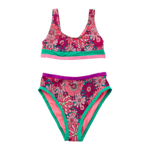 Beach Lingo colorblocked banded bralette 2pc bikini set