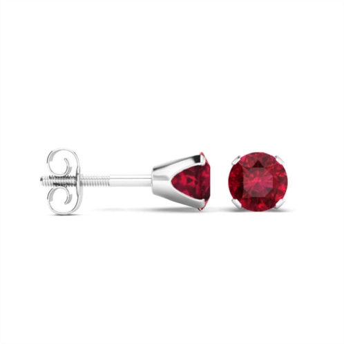 SSELECTS 1/3 carat ruby stud earrings in sterling silver