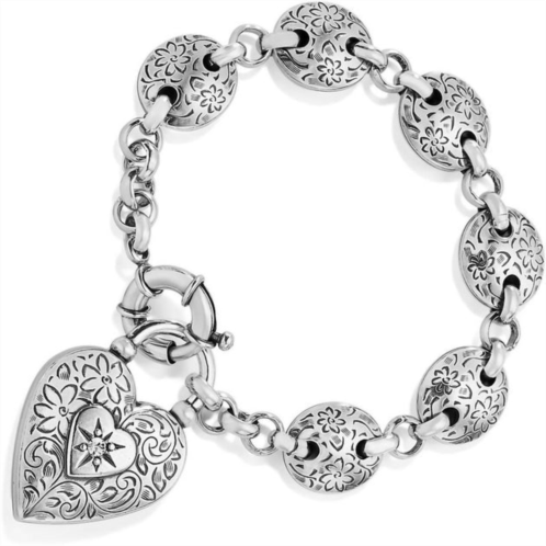 Brighton womens one heart link bracelet in silver