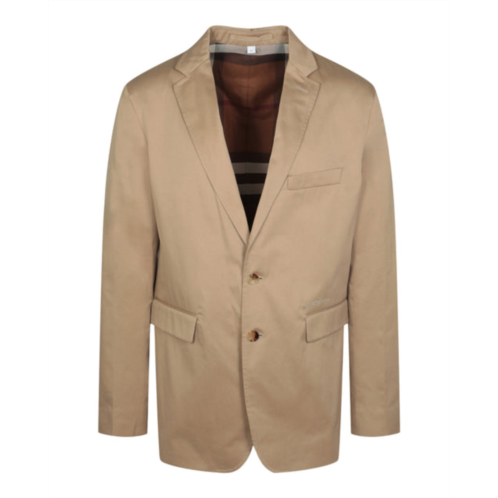 Burberry notched lapel cotton tailored blazer