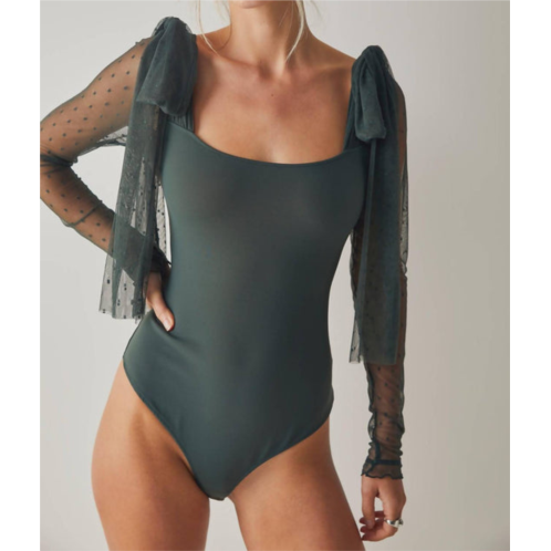 Free People tongue tied bodysuit in green gables