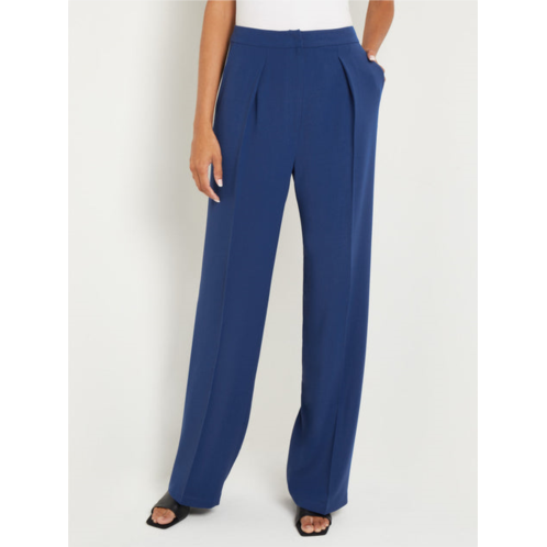 Misook woven twill tailored wide leg pant