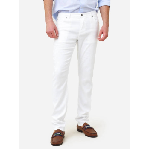 JOHNNIE-O mens lino 5-pocket chino pant in white