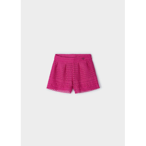 Mayoral girls crochet short in fuchsia