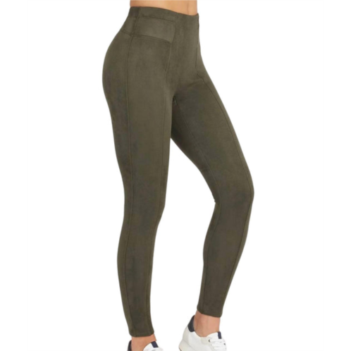 Spanx faux suede leggings in olive