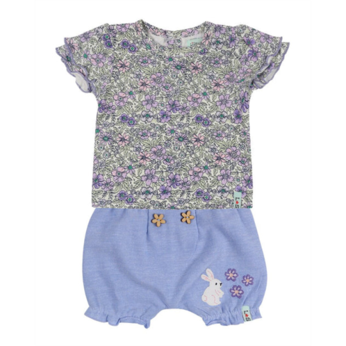 Lilly + Sid lilly and sid floral top & short set