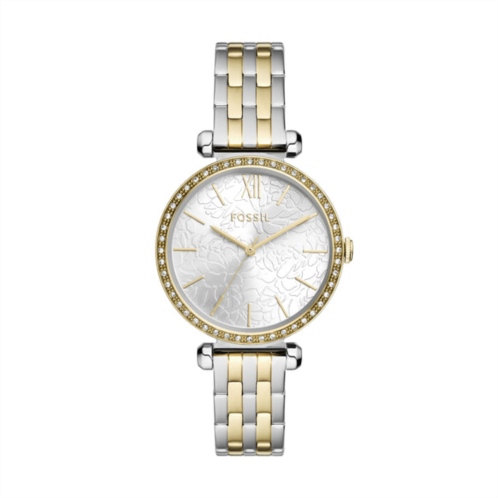 Fossil womens tillie three-hand, two-tone stainless steel watch