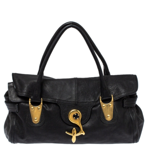 Valentino soft leather clasp flap satchel