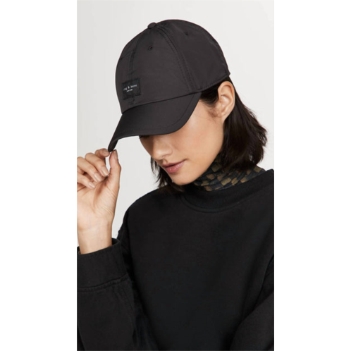Rag & Bone addison adjustable strap patch logo baseball cap in black