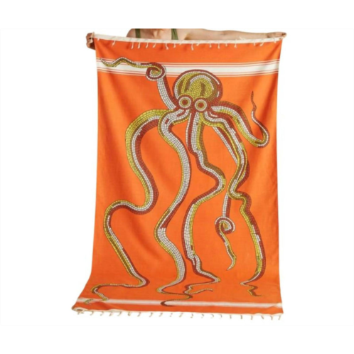 Inoui Editions lula cotton fouta towel in orange